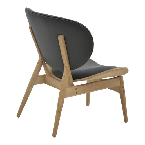 Relax armchair Udalle pakoworld solid wood walnut-pu black 77x70x82cm