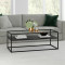 Coffee table Kaghetana pakoworld black metal-glass 110x50x45cm