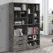 Bookcase Lucinda pakoworld gray oak 120x29.8x180.5cm