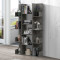 Charles pakoworld melamine bookcase gray oak 90x31x182.5cm