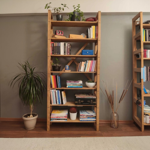 Bookcase Perezy pakoworld walnut matte melamine 96x30x200cm