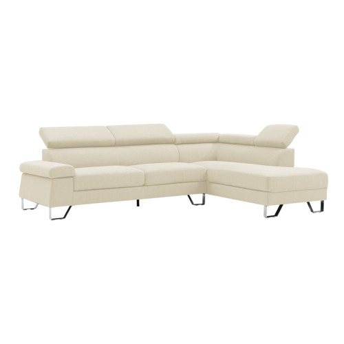 Left corner sofa Gracious pakoworld beige fabric 257x178x86cm