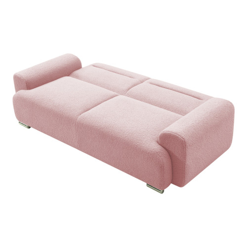 3-seater sofabed Harmonious pakoworld pink teddy fabric 223x42x114cm