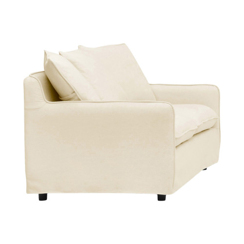 2-seater sofa Interest pakoworld beige fabric with three pillows 140x85x90cm 2-seater sofa Interest pakoworld beige fabric with three pillows 140x85x90cm