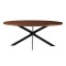 Donal pakoworld table MDF surface walnut-leg black metal 180x90x76cm