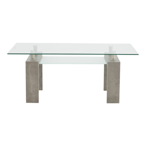 Table Vrocho pakoworld grey wood-glass 110x60x45cm