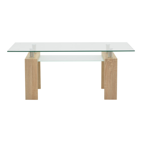 Table Vrocho pakoworld natural wood-glass 110x60x45cm