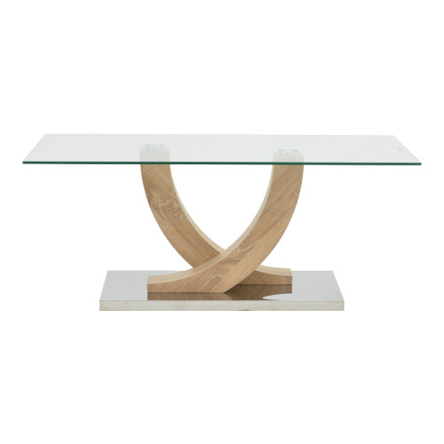 Table Kasmora pakoworld natural wood-glass 110x60x45cm