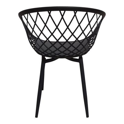 Chair Ezra pakoworld black pp-black metal leg 62x42x82cm