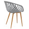 Chair Ezra pakoworld grey pp-natural metal leg 62x42x82cm