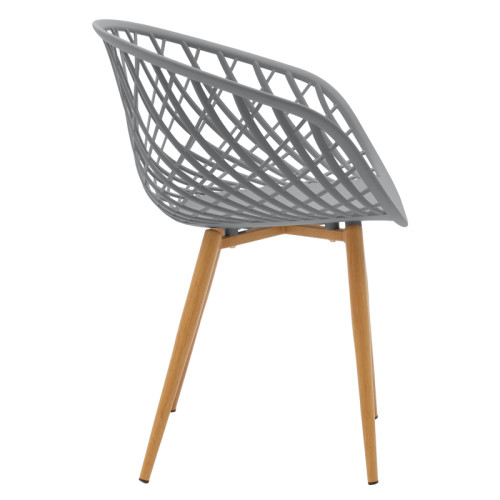 Chair Ezra pakoworld grey pp-natural metal leg 62x42x82cm