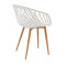 Chair Ezra pakoworld white pp-natural metal leg 62x42x82cm