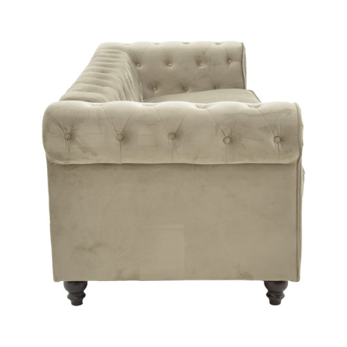3-seater sofa Incredible pakoworld beige velvet 203x84x67cm 3-seater sofa Incredible pakoworld beige velvet 203x84x67cm