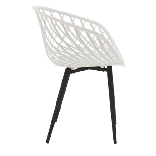Chair Ezra pakoworld white pp-black metal leg 62x42x82cm