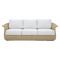 Gogi three-seater sofa pakoworld solid eucalyptus wood-beige fabric 225x83x73cm