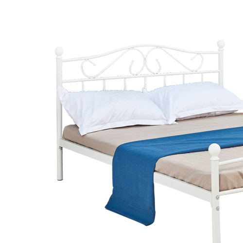 Bed Yorick pakoworld white metal 140x190x99cm Bed Yorick pakoworld white metal 140x190x99cm
