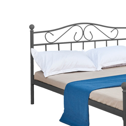 Bed Yorick pakoworld black metal 140x190x99cm Bed Yorick pakoworld black metal 140x190x99cm