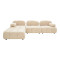 3-seater sofa Hypnotic pakoworld with beige teddy fabric and two pillows 196x98x74cm