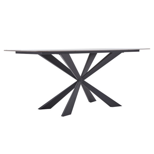 Dining table Viano pakoworld sintereed stone light grey-black 180x90x76cm