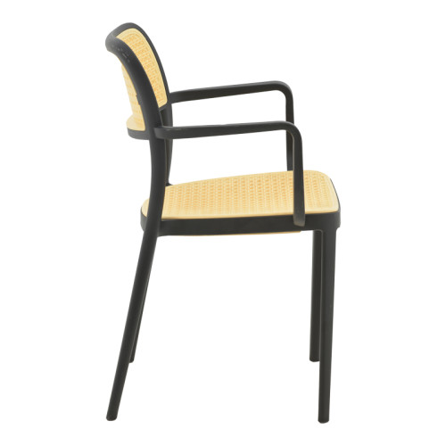 Armchair Westley pakoworld pp natural-black 58x47x81cm Armchair Westley pakoworld pp natural-black 58x47x81cm