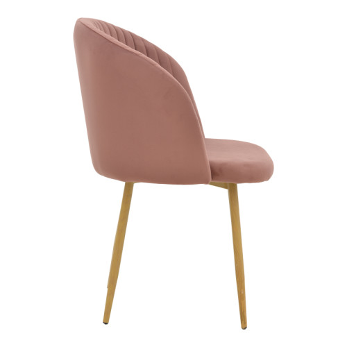 Chair Anelie pakoworld rotten apple velvet-natural metal leg 45x59x78cm