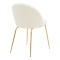 Chair Fersais pakoworld white teddy fab ric-gold metal 48x57x81cm