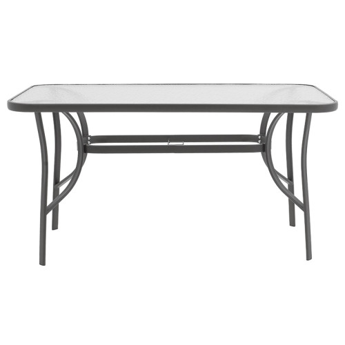 Table Ensure pakoworld anthracite metal-tempered glass 140x80x70cm