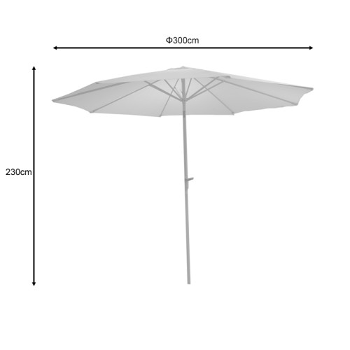 Professional umbrella Frow pakoworld single piece white aluminium-fabric beige D3m