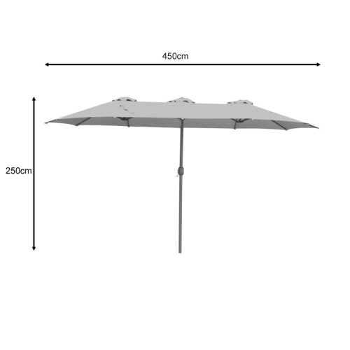 Professional umbrella Dorizo pakoworld single piece aluminium-fabric brown 2.6x4.5x2.5m