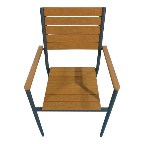 Armchair Vitality pakoworld anthracite aluminum - natural plywood 60x56.3x89cm Armchair Vitality pakoworld anthracite aluminum - natural plywood 60x56.3x89cm