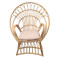 Armchair Boloni Inart with beige cushion-natural rattan 100x67x120cm