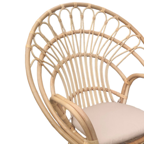 Armchair Boloni Inart with beige cushion-natural rattan 100x67x120cm Armchair Boloni Inart with beige cushion-natural rattan 100x67x120cm