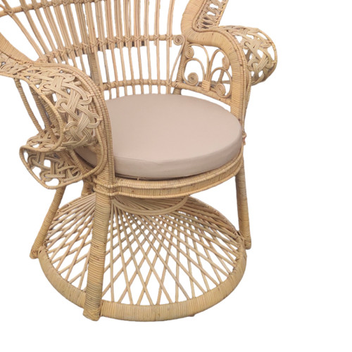 Armchair Dorothy Inart with beige cushion-natural rattan 115x57x150cm Armchair Dorothy Inart with beige cushion-natural rattan 115x57x150cm