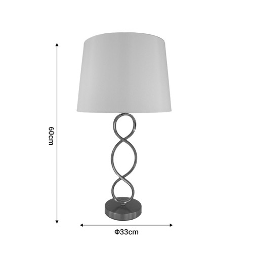 Table lamp Grezial Inart E27 gold metal-white fabric D33x60cm