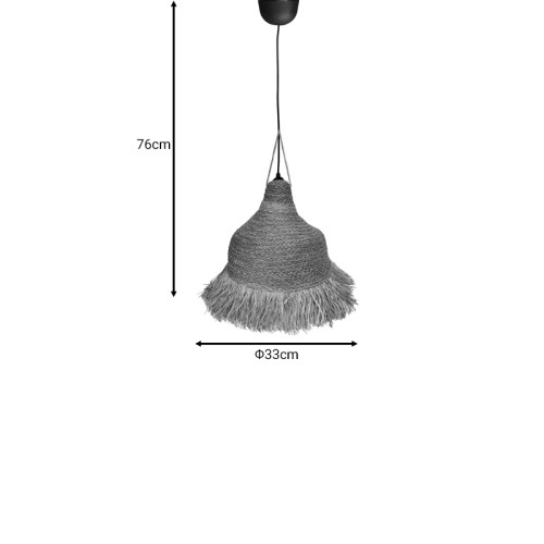 Boher Inart natural wicker ceiling light D33x76cm