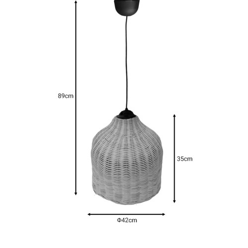 Ceiling lamp Ziquel Inart natural wicker D42x89cm
