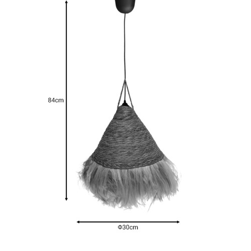 Geole Inart natural wicker ceiling light D60x94cm