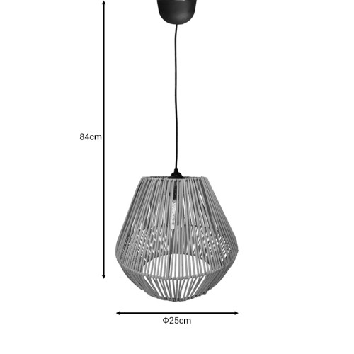 Ceiling lamp Lilabel Inart wicker white D25x84cm