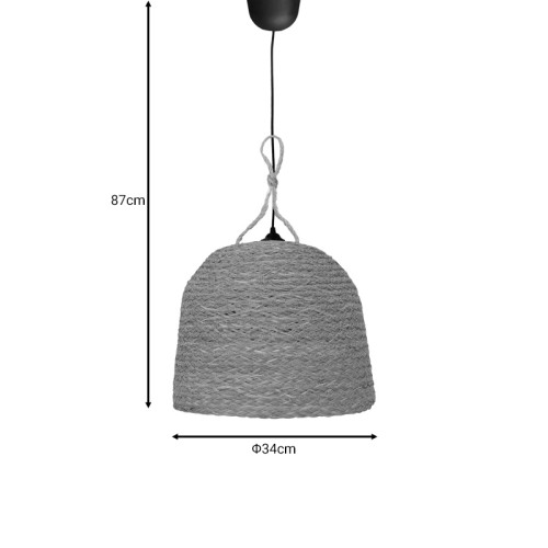 Lamper Inart natural wicker ceiling light D34x87cm