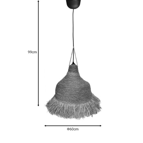 Boher Inart natural wicker ceiling light Φ60x99cm