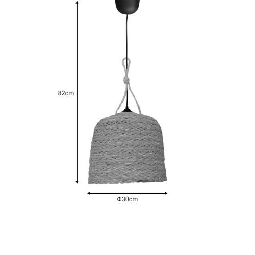 Lamper Inart natural wicker ceiling light D30x82cm