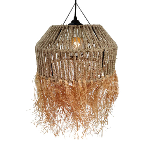 Bowler Inart natural wicker ceiling light D36x62cm