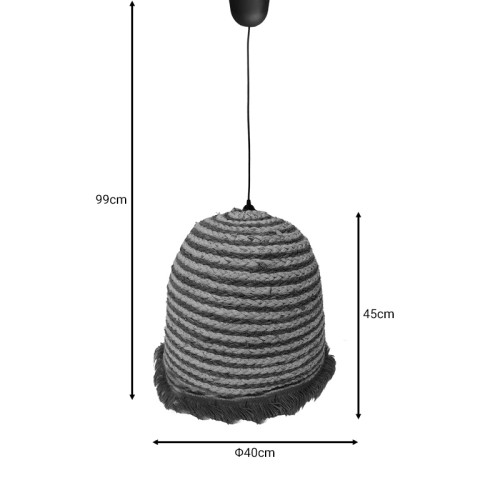 Nolie Inart natural wicker ceiling light D40x99cm Nolie Inart natural wicker ceiling light D40x99cm