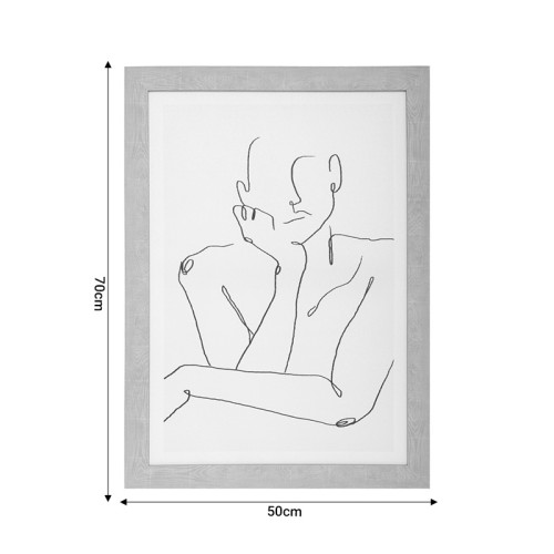 Wall art canvas with frame Facedy II pakoworld mdf 50x2x70cm Wall art canvas with frame Facedy II pakoworld mdf 50x2x70cm