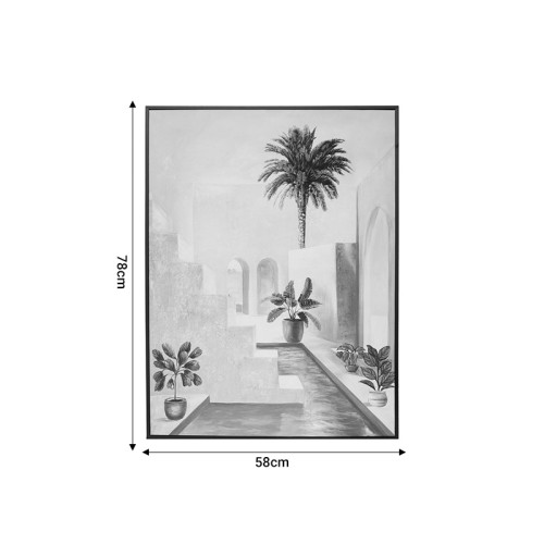 Walll art with frame Palmy pakoworld mdf 58x2.6x78cm Walll art with frame Palmy pakoworld mdf 58x2.6x78cm