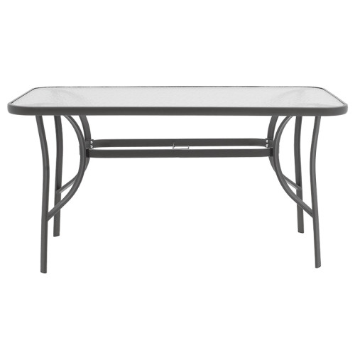 Table Ensure pakoworld anthracite metal-tempered glass 120x80x70cm