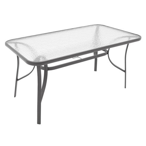 Table Ensure pakoworld anthracite metal-tempered glass 120x80x70cm