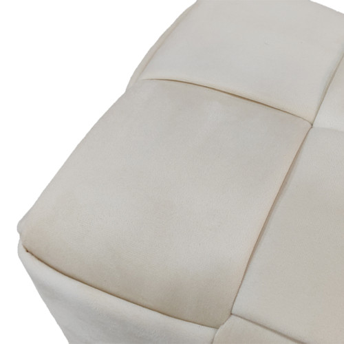 Ottoman Jisko pakoworld beige velvet 38x38x40cm Ottoman Jisko pakoworld beige velvet 38x38x40cm