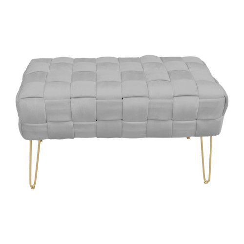 Ottoman Wenzo pakoworld grey velvet 82x43x46cm Ottoman Wenzo pakoworld grey velvet 82x43x46cm