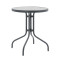 Calan-Watson pakoworld dining table set of 3 gray metal and tempered glass D60x70cm